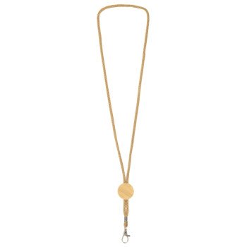 Ланъярд из бумаги с бамбуковой плашкой "Franklinia", натуральный