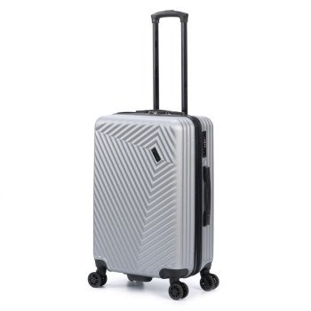 Чемодан TORBER ЛАМА, серебристый, ABS-пластик, 43 х 25,5 х 67 см, 62 л