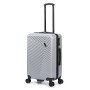 Чемодан TORBER ЛАМА, серебристый, ABS-пластик, 43 х 25,5 х 67 см, 62 л