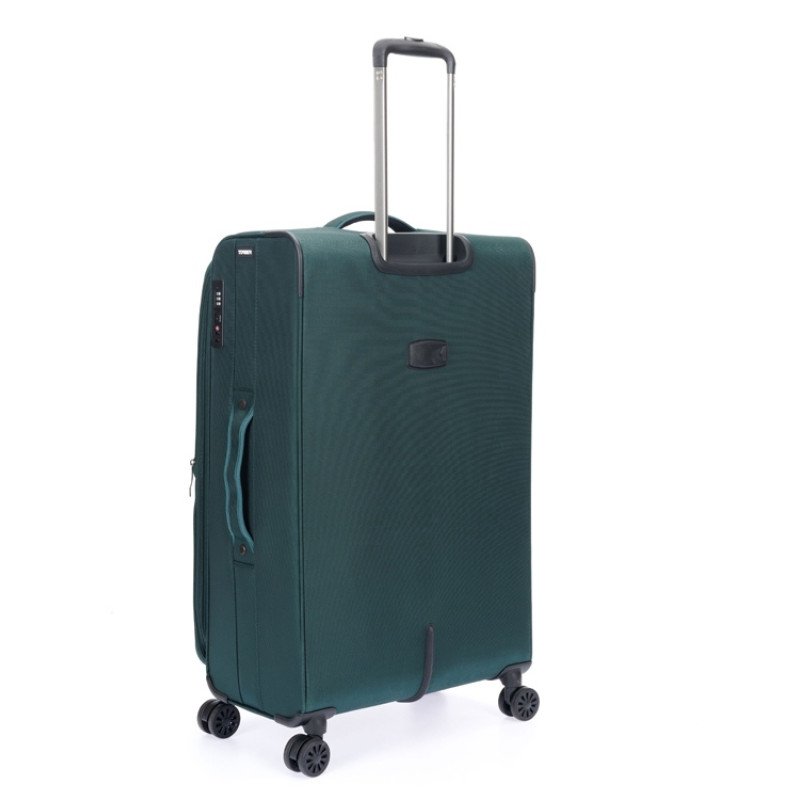 Чемодан TORBER СЕЙД, тёмно-зелёный, нейлон 600D, 48 х 26,5 х 78 см, 85 л