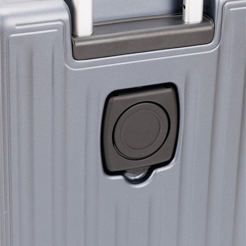 Чемодан TORBER БАЙКАЛ, тёмно-серый металлик, поликарбонат, 37,5 x 20 х 54 см, 37 л