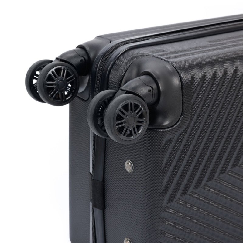 Чемодан TORBER ЛАМА, чёрный, ABS-пластик, 38 х 21 х 55 см, 37 л