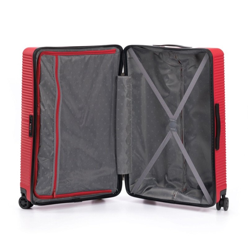 Чемодан TORBER ЭЛЬТОН, красный, ABS-пластик, 47 х 29 х 78 см, 96 л