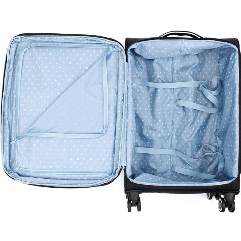 Чемодан TORBER НЕРО, чёрный, переработанный ПЭТ, 44 х 25 х 67 см, 63 л