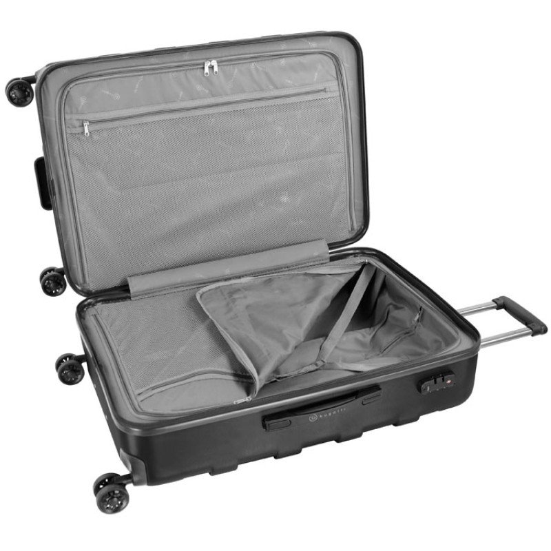 Чемодан BUGATTI ГАЛАТЕЯ | GALATEA, чёрный, поликарбонат / АБС-пластик, 46х27,5х67 см, 65 л