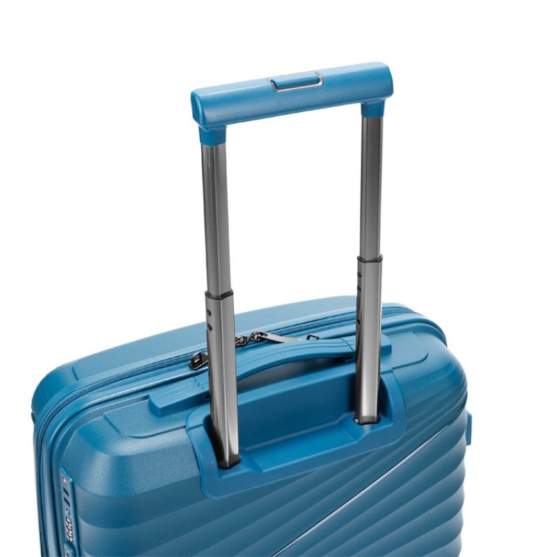 Чемодан TORBER НЕВО, синий, полипропилен, 40 х 25 х 55 см, 32 л