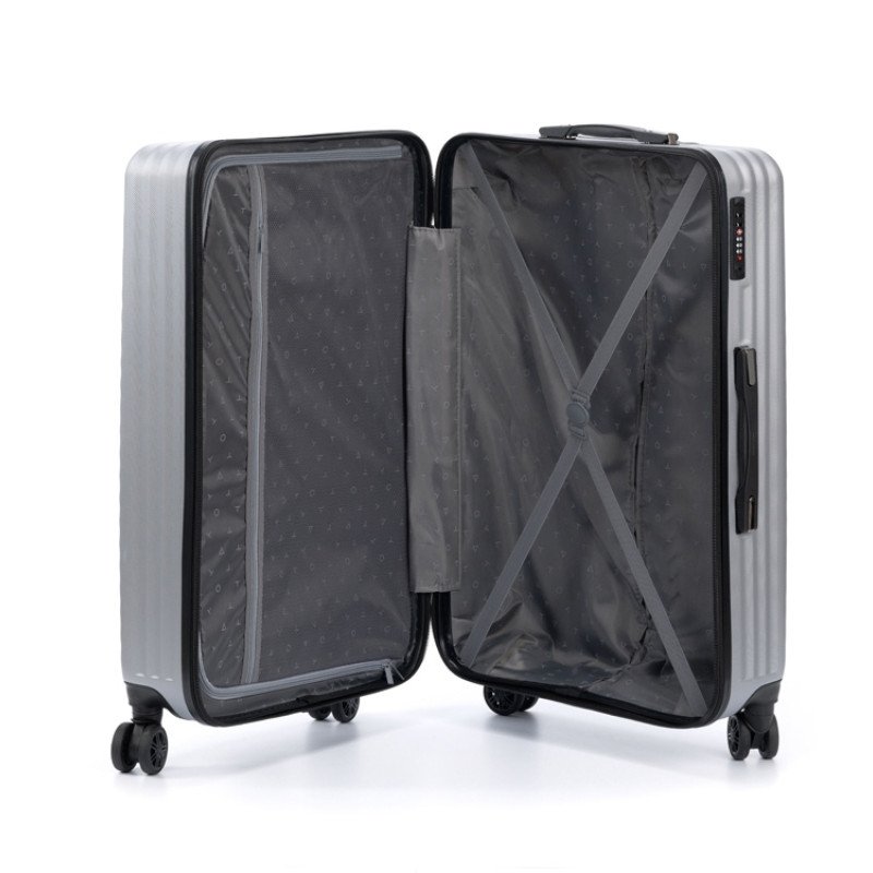 Чемодан TORBER ЛАМА, серебристый, ABS-пластик, 49 х 29,5 х 77 см, 92 л