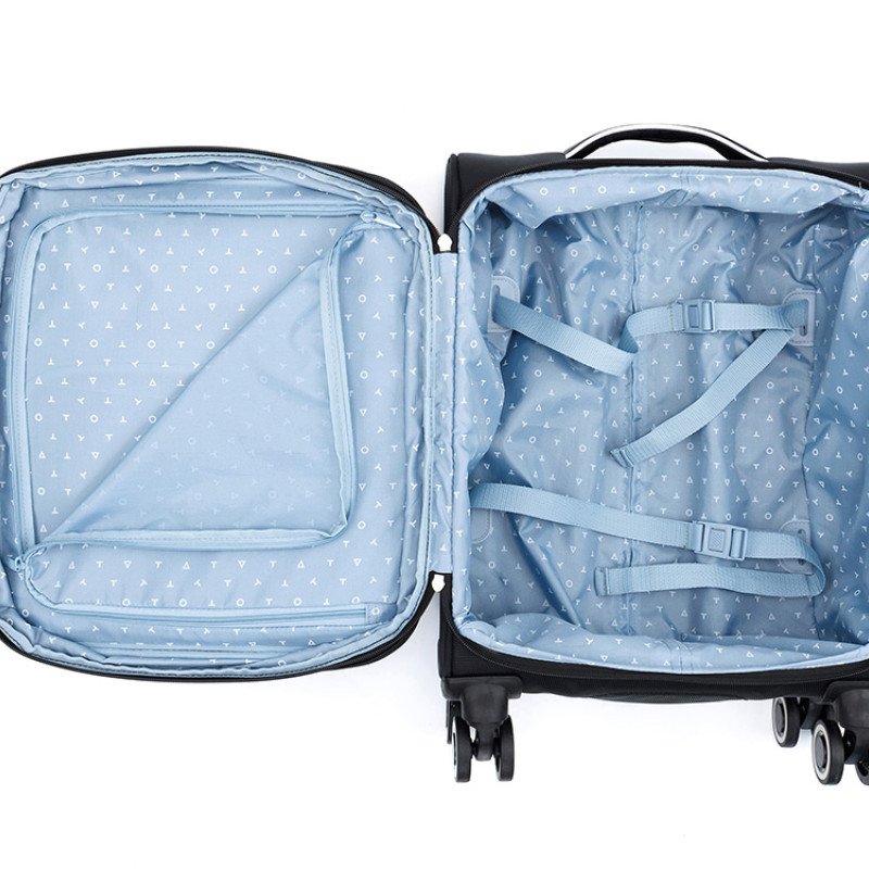 Чемодан TORBER НЕРО, чёрный, переработанный ПЭТ, 40 х 20 х 55 см, 37 л