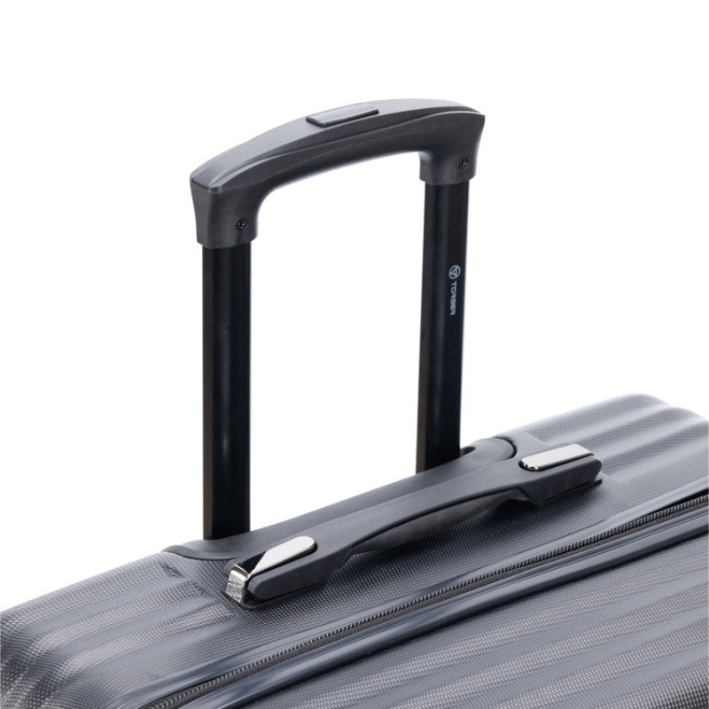 Чемодан TORBER ЛАМА, чёрный, ABS-пластик, 49 х 29,5 х 77 см, 92 л