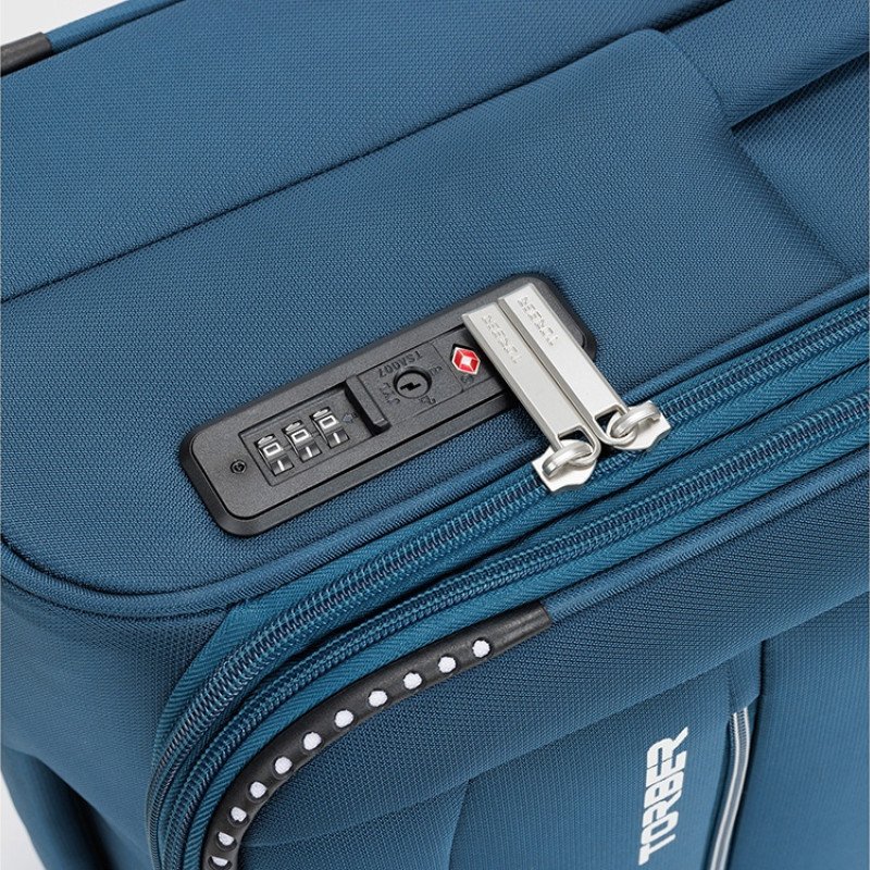 Чемодан TORBER ВИВИ, синий, полиэстер, 44 х 25 х 67 см, 63 л
