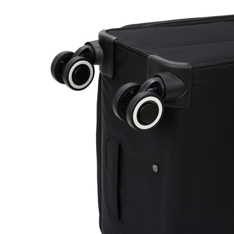 Чемодан TORBER НЕРО, чёрный, переработанный ПЭТ, 48 х 28 х 79 см, 90 л