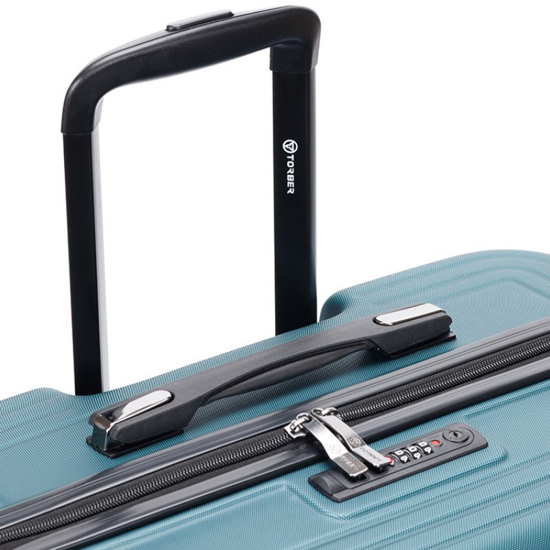 Чемодан TORBER ОНЕГА, зелёный, ABS-пластик, 79,5 х 51 х 29 см, 103 л