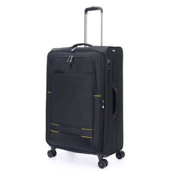 Чемодан TORBER БРОСНО, чёрный, нейлон 600D, 48 х 30 х 78 см, 85 л