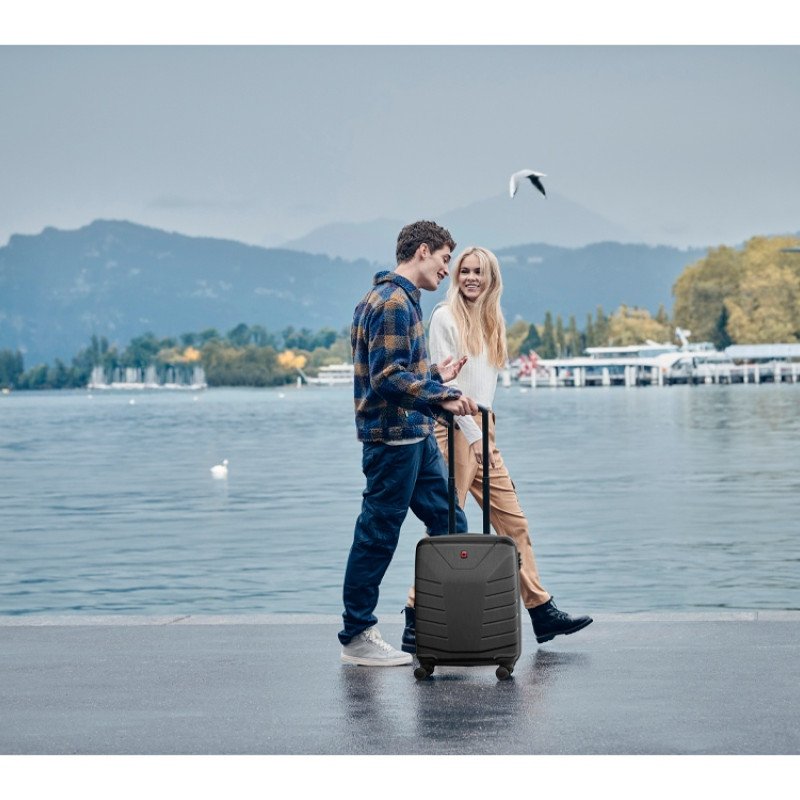 Чемодан WENGER Pegasus, черный, поликарбонат+АБС-пластик, малый, 40х54х20 см, 39 л