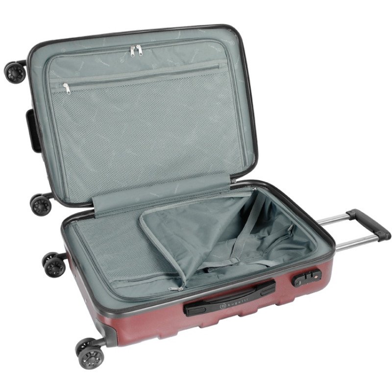 Чемодан BUGATTI ГАЛАТЕЯ | GALATEA, бордовый, поликарбонат / АБС-пластик, 46х27,5х67 см, 65 л