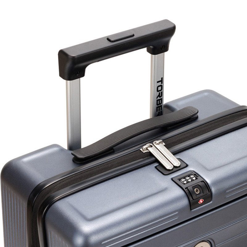 Чемодан TORBER БАЙКАЛ, тёмно-серый металлик, поликарбонат, 37,5 x 20 х 54 см, 37 л