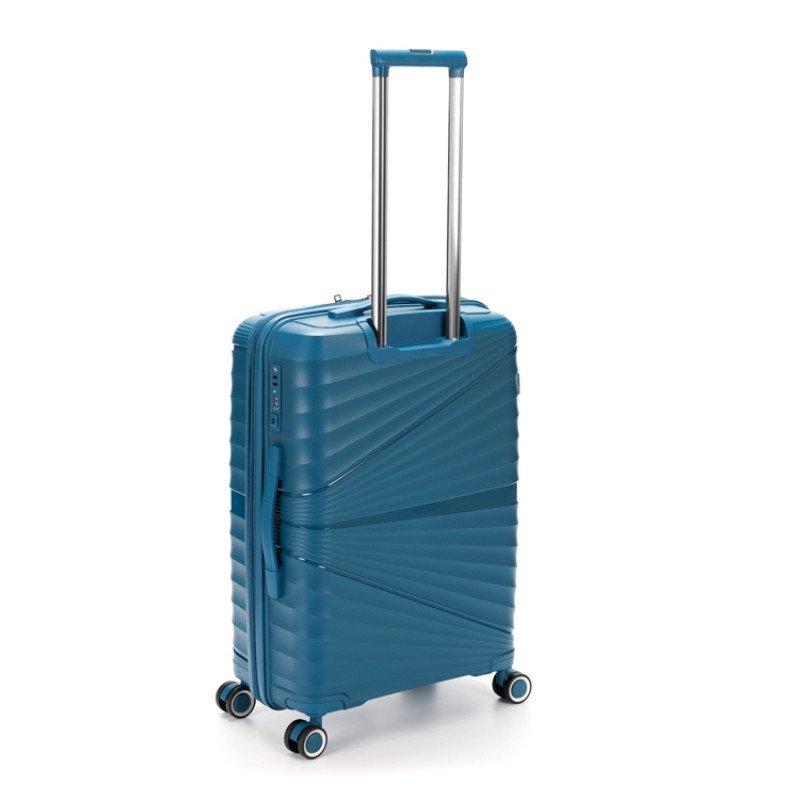 Чемодан TORBER НЕВО, синий, полипропилен, 45 х 26 х 66 см, 66 л