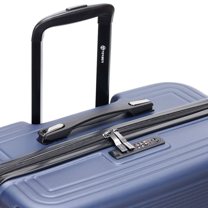 Чемодан TORBER ОНЕГА, синий, ABS-пластик, 79,5 х 51 х 29 см, 103 л