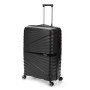 Чемодан TORBER НЕВО, чёрный, полипропилен, 49 х 28 х 76 см, 95 л