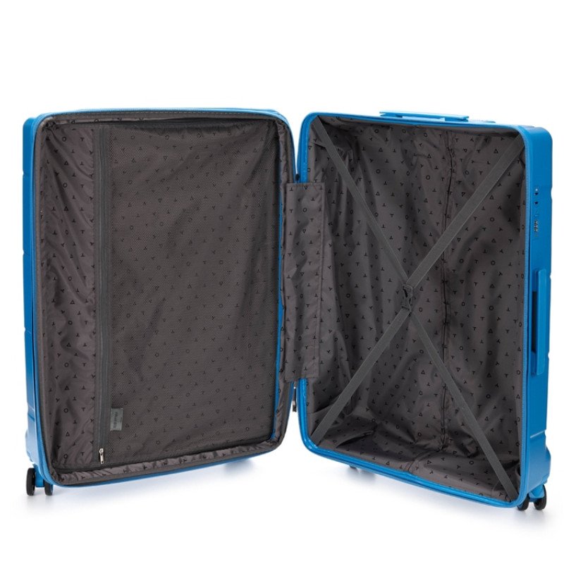 Чемодан TORBER В Отпуск, синий, полипропилен, 54,5 х 33,5 х 79 см, 135 л