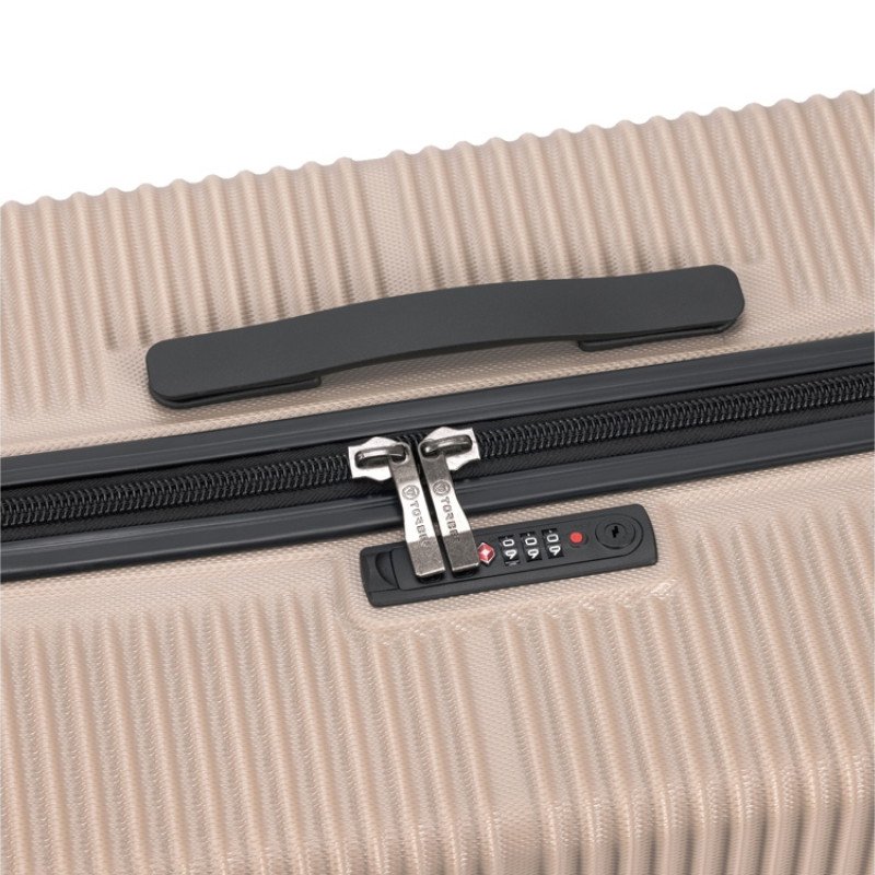 Чемодан TORBER ЭЛЬТОН, песочный, ABS-пластик, 47 х 29 х 78 см, 96 л