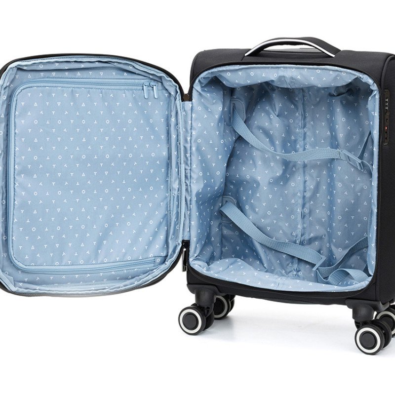 Чемодан TORBER НЕРО, чёрный, переработанный ПЭТ, 40 х 20 х 55 см, 37 л