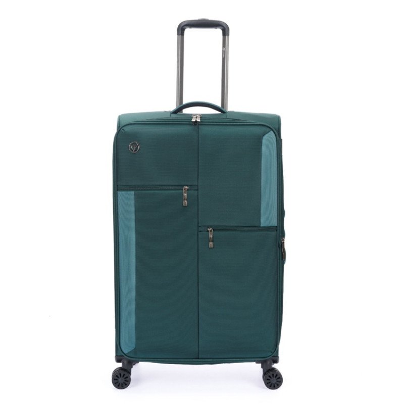 Чемодан TORBER СЕЙД, тёмно-зелёный, нейлон 600D, 48 х 26,5 х 78 см, 85 л