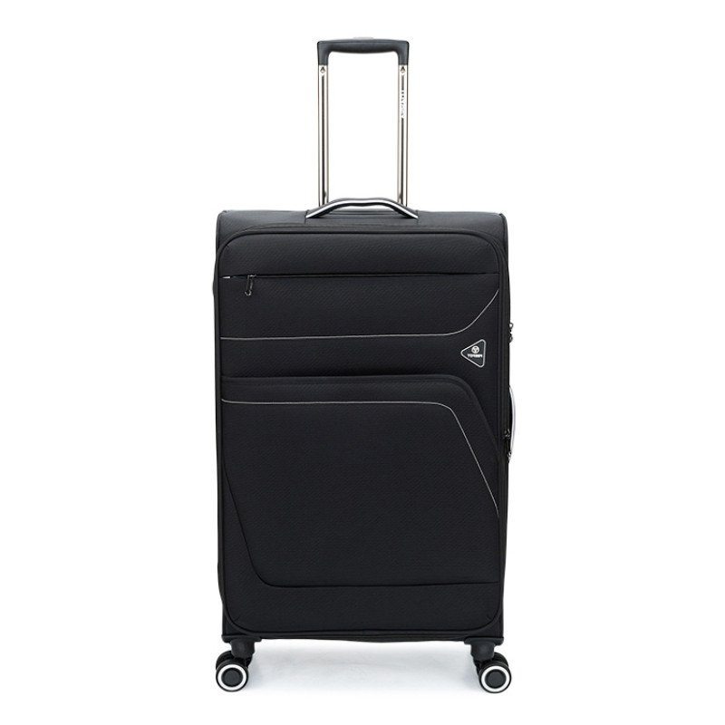 Чемодан TORBER НЕРО, чёрный, переработанный ПЭТ, 48 х 28 х 79 см, 90 л