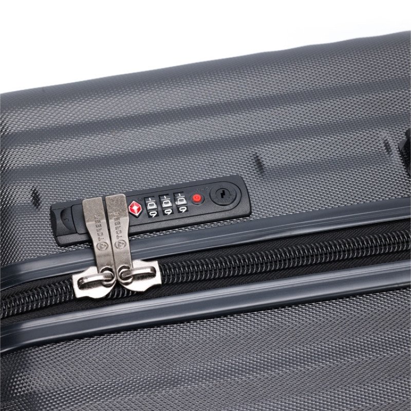 Чемодан TORBER ЛАМА, чёрный, ABS-пластик, 49 х 29,5 х 77 см, 92 л