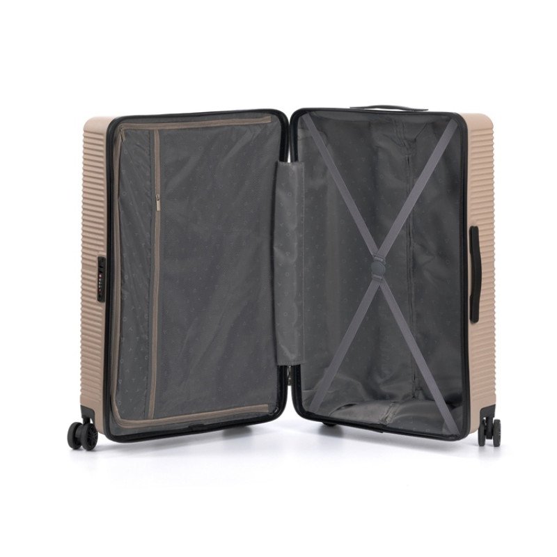 Чемодан TORBER ЭЛЬТОН, песочный, ABS-пластик, 47 х 29 х 78 см, 96 л