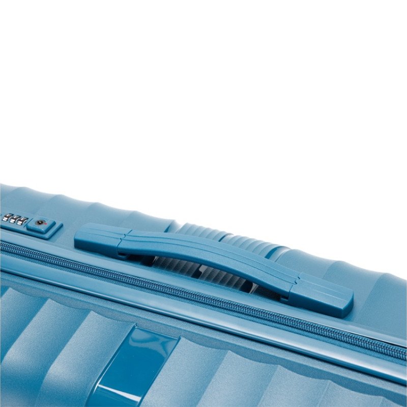 Чемодан TORBER НЕВО, синий, полипропилен, 45 х 26 х 66 см, 66 л