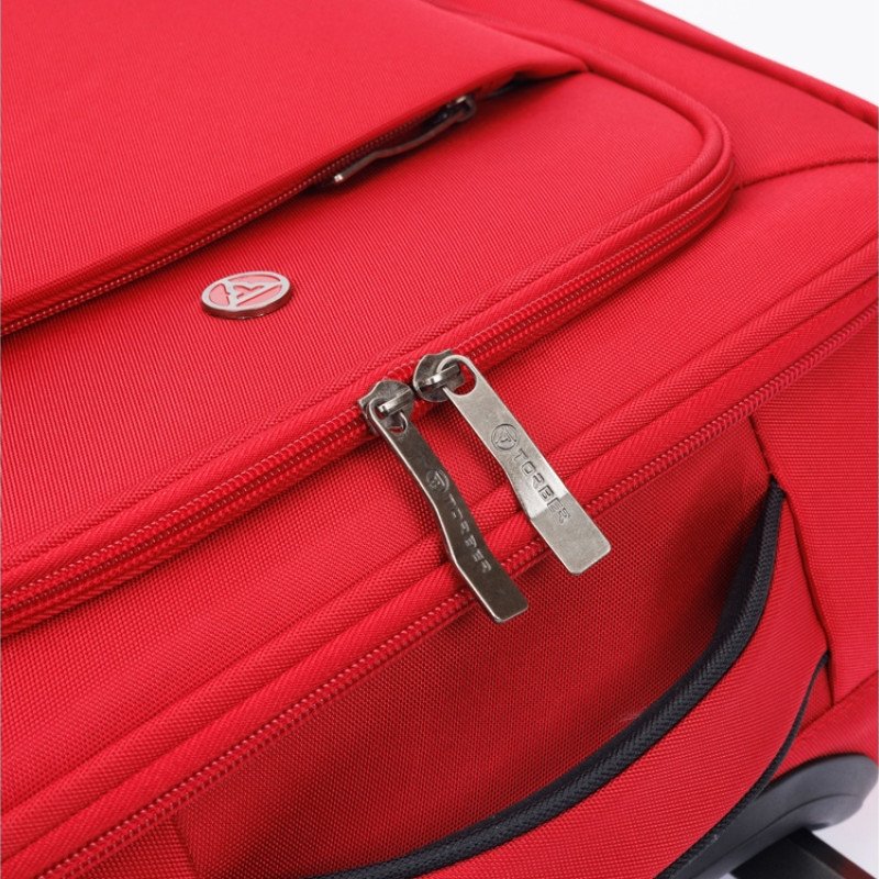 Чемодан TORBER БРОСНО, красный, нейлон 600D, 43,5 х 26 х 68 см, 56 л