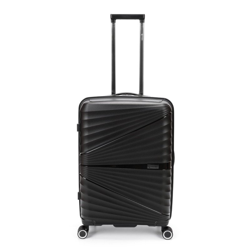 Чемодан TORBER НЕВО, чёрный, полипропилен, 45 х 26 х 66 см, 66 л