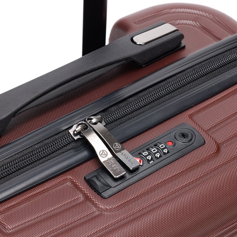 Чемодан TORBER ОНЕГА, бордовый, ABS-пластик, 59,5 х 39,5 х 24 см, 46 л