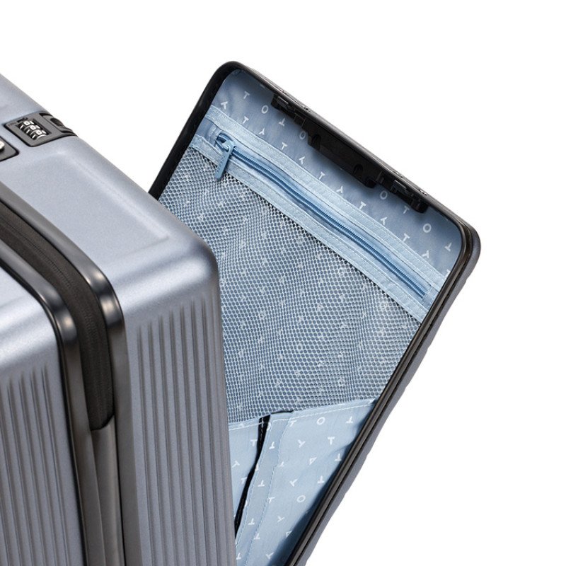 Чемодан TORBER БАЙКАЛ, тёмно-серый металлик, поликарбонат, 37,5 x 20 х 54 см, 37 л