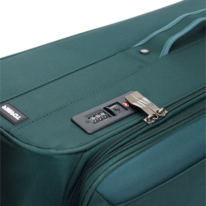 Чемодан TORBER СЕЙД, тёмно-зелёный, нейлон 600D, 48 х 26,5 х 78 см, 85 л