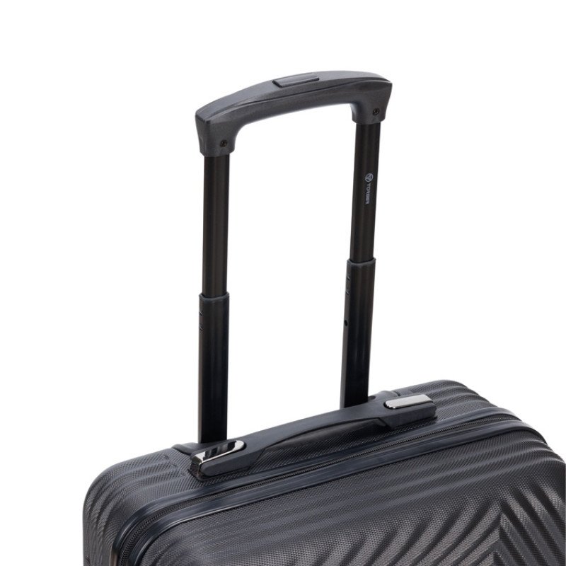 Чемодан TORBER ЛАМА, чёрный, ABS-пластик, 38 х 21 х 55 см, 37 л