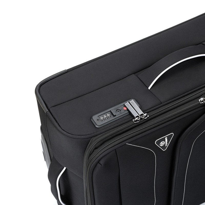 Чемодан TORBER НЕРО, чёрный, переработанный ПЭТ, 44 х 25 х 67 см, 63 л