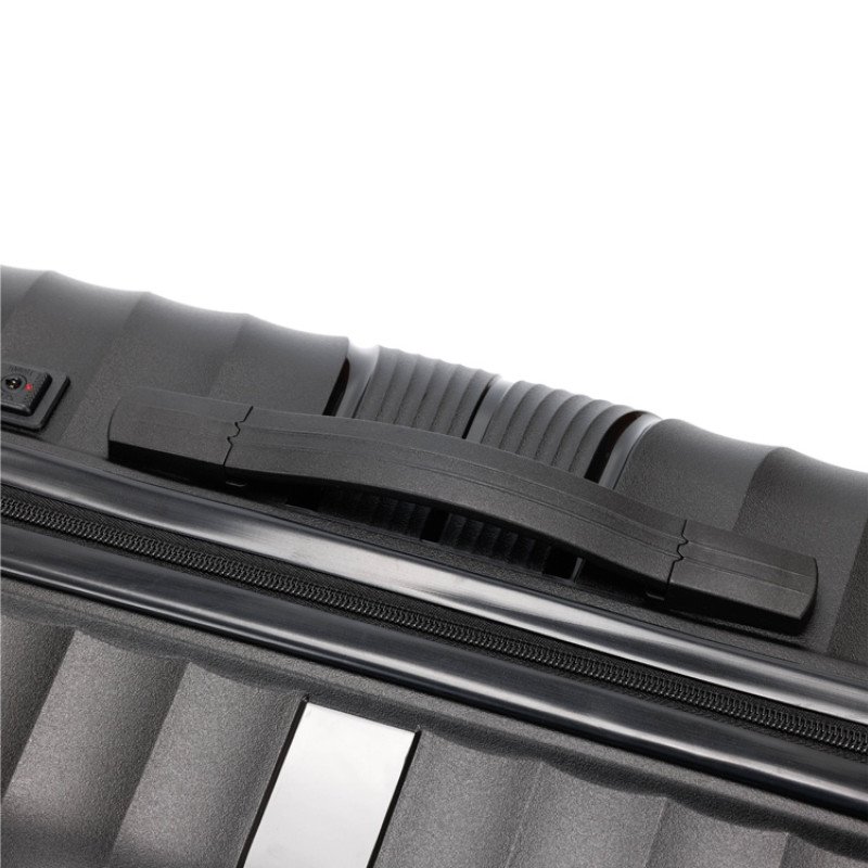 Чемодан TORBER НЕВО, чёрный, полипропилен, 45 х 26 х 66 см, 66 л