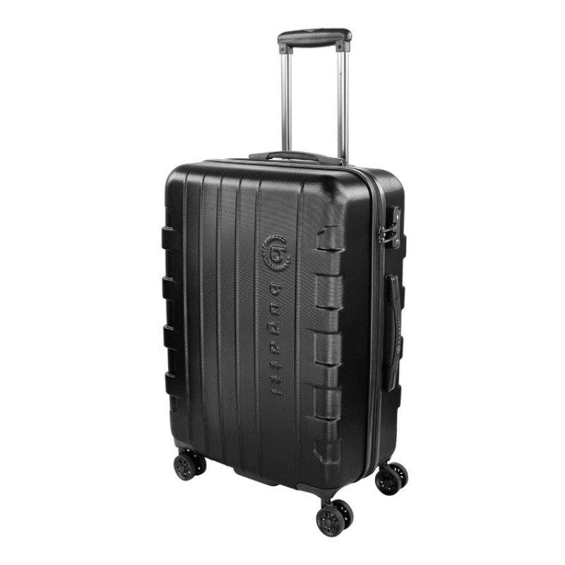 Чемодан BUGATTI ГАЛАТЕЯ | GALATEA, чёрный, поликарбонат / АБС-пластик, 46х27,5х67 см, 65 л