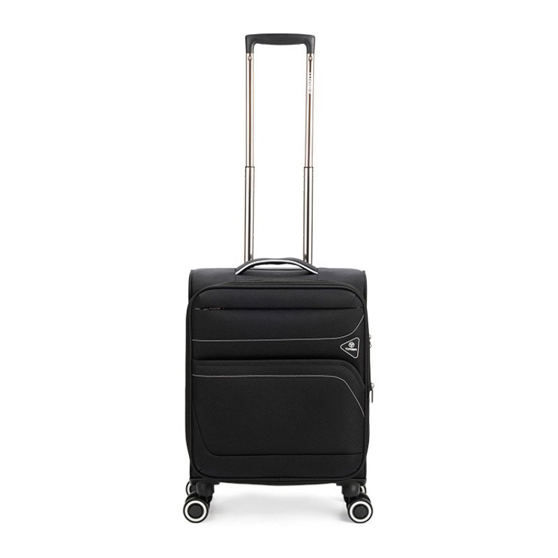 Чемодан TORBER НЕРО, чёрный, переработанный ПЭТ, 40 х 20 х 55 см, 37 л