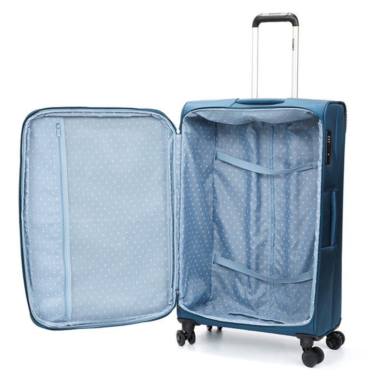 Чемодан TORBER ВИВИ, синий, полиэстер, 48 х 28 х 78 см, 89 л