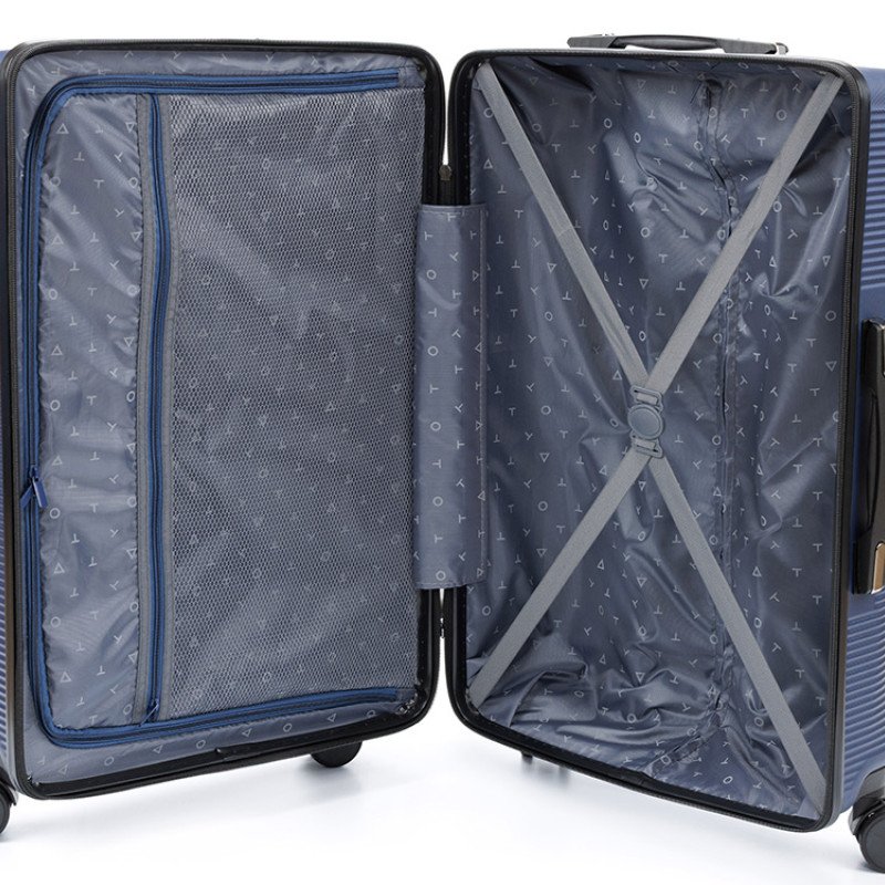 Чемодан TORBER ОНЕГА, синий, ABS-пластик, 69,5 х 46 х 26 см, 69 л