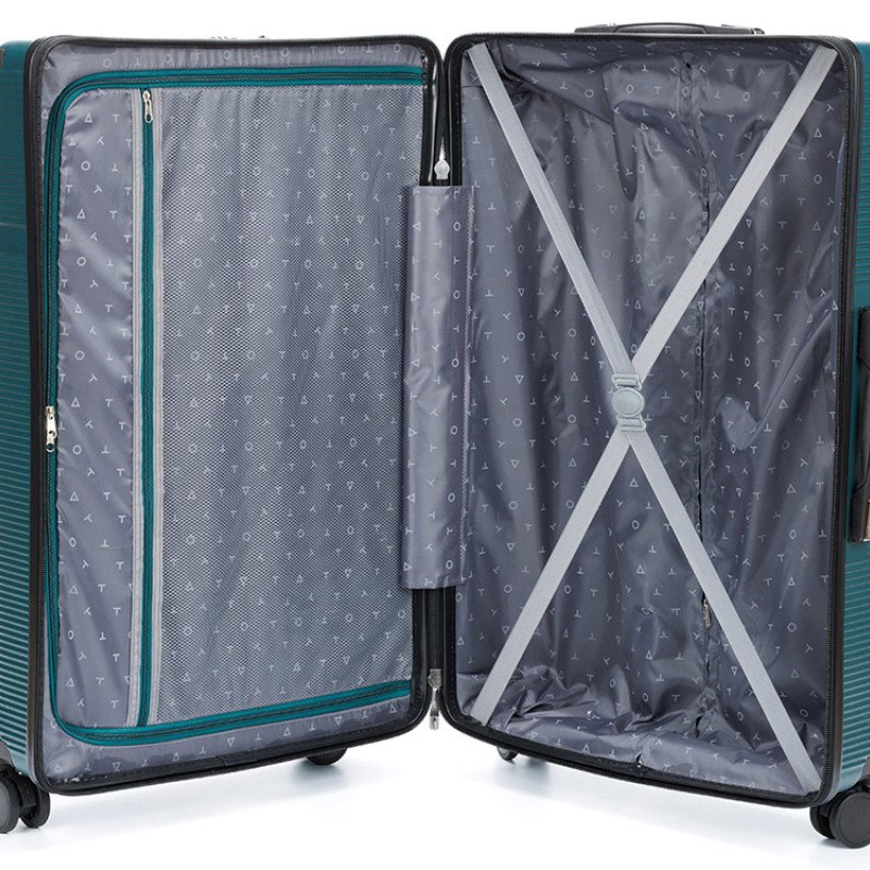 Чемодан TORBER ОНЕГА, зелёный, ABS-пластик, 79,5 х 51 х 29 см, 103 л