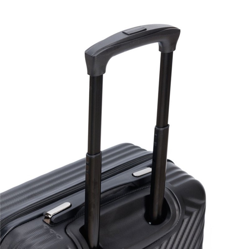 Чемодан TORBER ЛАМА, чёрный, ABS-пластик, 38 х 21 х 55 см, 37 л