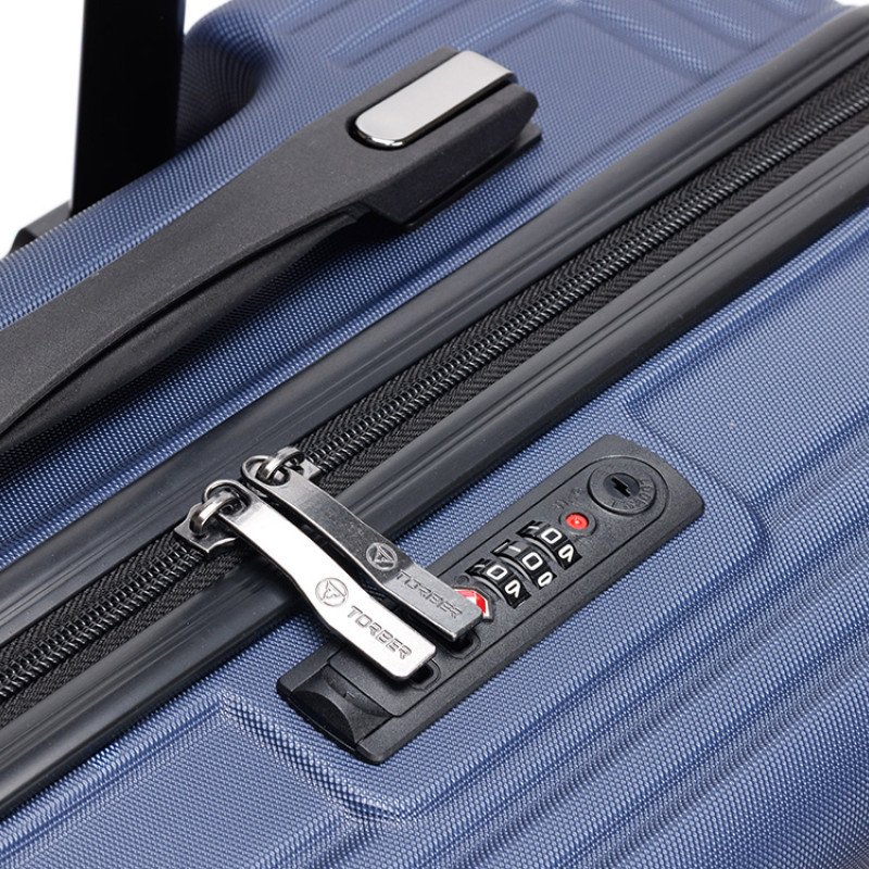 Чемодан TORBER ОНЕГА, синий, ABS-пластик, 69,5 х 46 х 26 см, 69 л