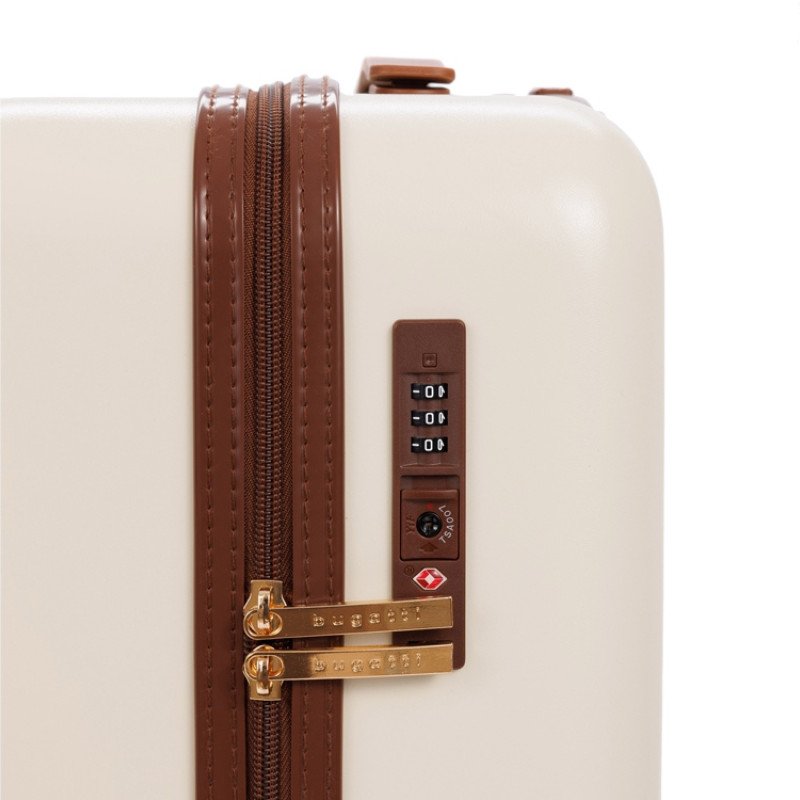 Чемодан BUGATTI АМЕЛИЯ | AMELIA, бежевый, поликарбонат / АБС-пластик, 42х24х67 см, 55 л