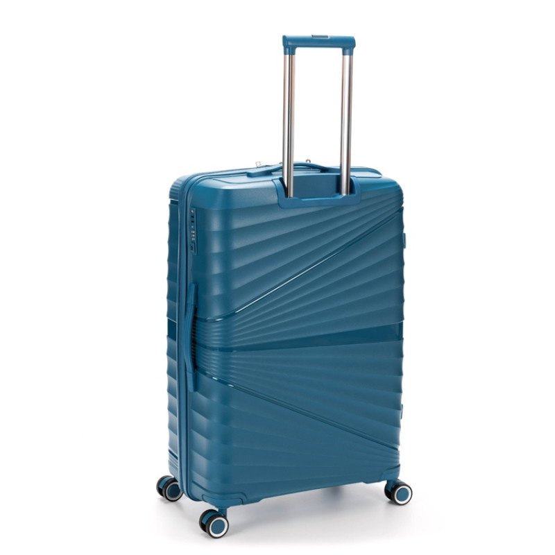 Чемодан TORBER НЕВО, синий, полипропилен, 49 х 28 х 76 см, 95 л
