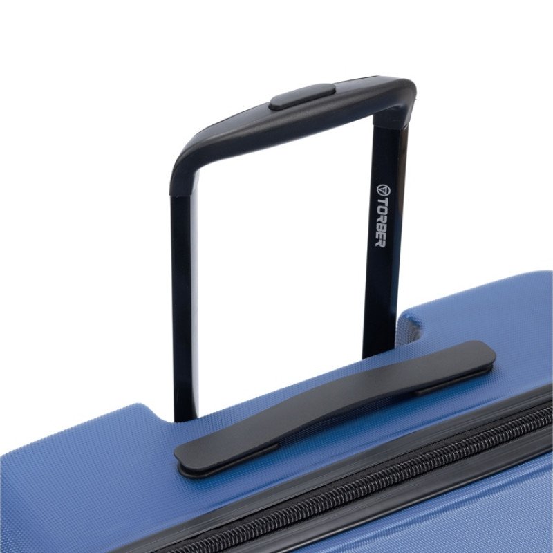 Чемодан TORBER КАСПИЙ, тёмно-синий, ABS-пластик, 43 х 26 х 68 см, 64 л