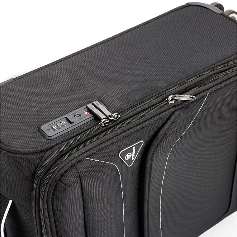 Чемодан TORBER НЕРО, чёрный, переработанный ПЭТ, 40 х 20 х 55 см, 37 л